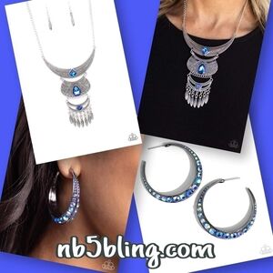 Elegant Silver and Blue Jewelry Set
